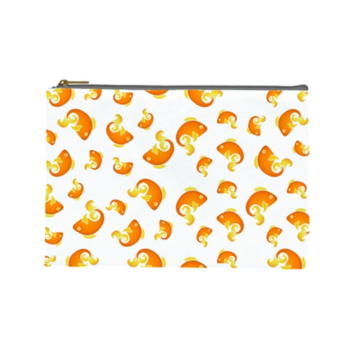 Orange Goldfish Pattern Cosmetic Bag (Large)