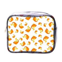 Orange Goldfish Pattern Mini Toiletries Bag (one Side) by SpinnyChairDesigns