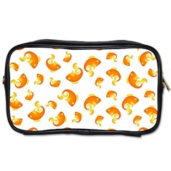 Orange Goldfish Pattern Toiletries Bag (one Side) by SpinnyChairDesigns