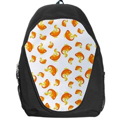 Orange Goldfish Pattern Backpack Bag by SpinnyChairDesigns