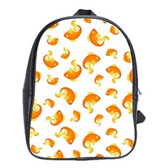 Orange Goldfish Pattern School Bag (xl) by SpinnyChairDesigns