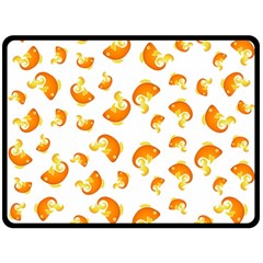 Orange Goldfish Pattern Double Sided Fleece Blanket (large)  by SpinnyChairDesigns