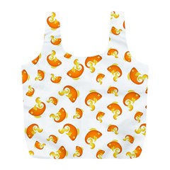 Orange Goldfish Pattern Full Print Recycle Bag (l) by SpinnyChairDesigns