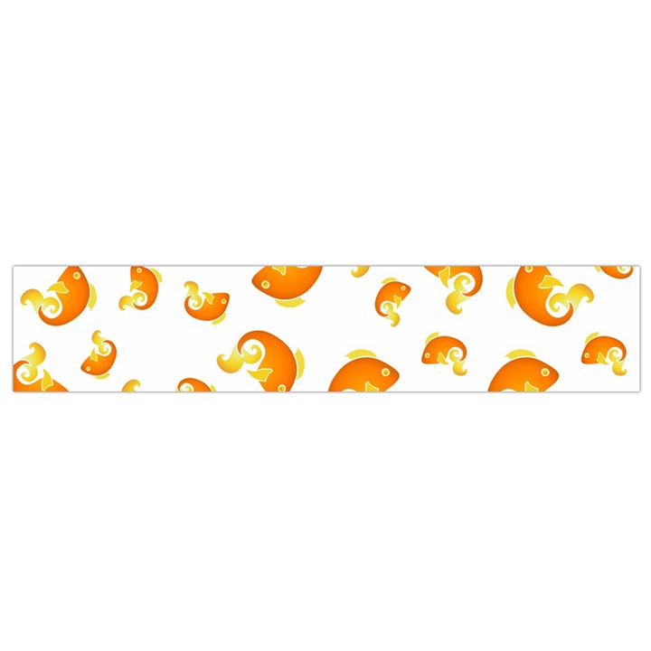 Orange Goldfish Pattern Small Flano Scarf