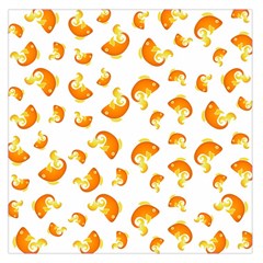 Orange Goldfish Pattern Large Satin Scarf (square) by SpinnyChairDesigns