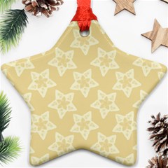 Gold Stars Pattern Ornament (star) by SpinnyChairDesigns