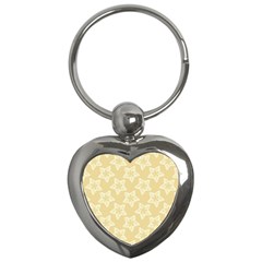 Gold Stars Pattern Key Chain (heart) by SpinnyChairDesigns