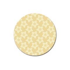 Gold Stars Pattern Magnet 3  (round) by SpinnyChairDesigns