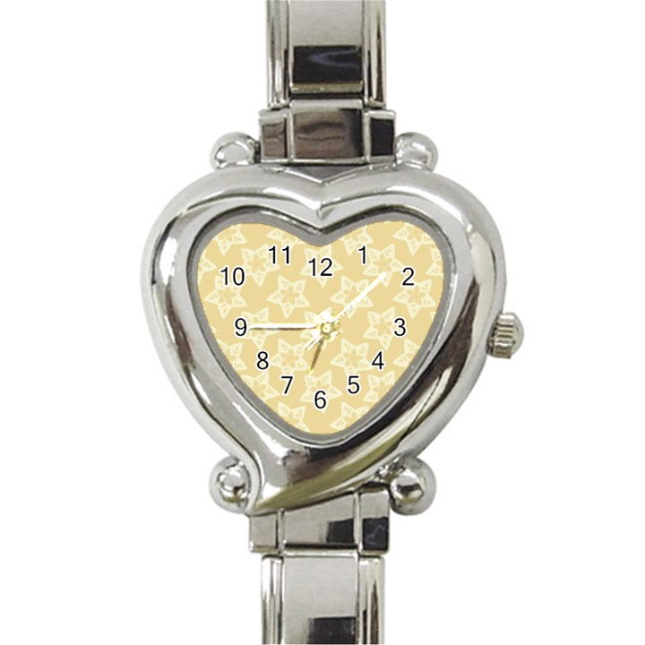 Gold Stars Pattern Heart Italian Charm Watch