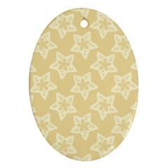 Gold Stars Pattern Oval Ornament (two Sides) by SpinnyChairDesigns