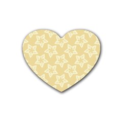 Gold Stars Pattern Rubber Coaster (heart)  by SpinnyChairDesigns