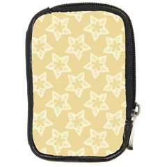 Gold Stars Pattern Compact Camera Leather Case by SpinnyChairDesigns