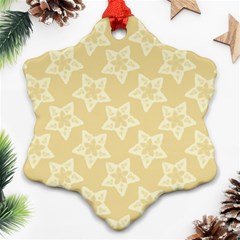 Gold Stars Pattern Ornament (snowflake) by SpinnyChairDesigns