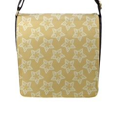 Gold Stars Pattern Flap Closure Messenger Bag (l) by SpinnyChairDesigns