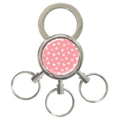 Cute Pink And White Hearts 3-ring Key Chain by SpinnyChairDesigns