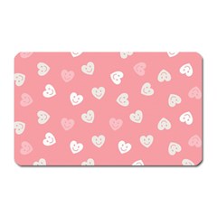 Cute Pink And White Hearts Magnet (rectangular) by SpinnyChairDesigns