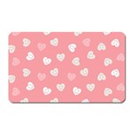 Cute Pink and White Hearts Magnet (Rectangular) Front