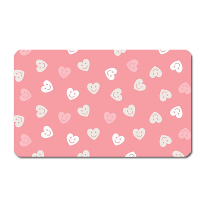 Cute Pink and White Hearts Magnet (Rectangular)