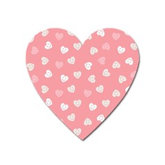 Cute Pink And White Hearts Heart Magnet by SpinnyChairDesigns