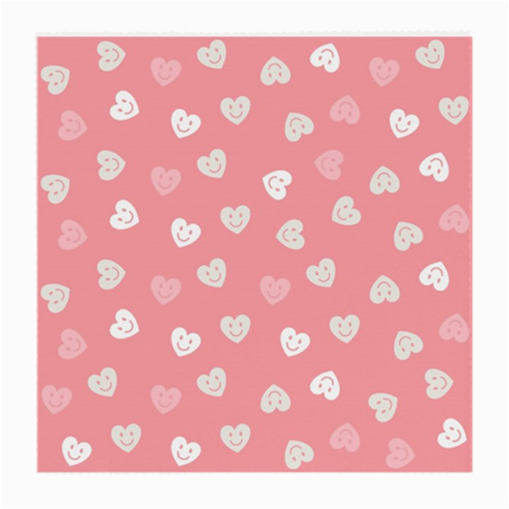 Cute Pink and White Hearts Medium Glasses Cloth (2 Sides)