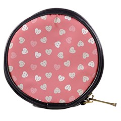 Cute Pink And White Hearts Mini Makeup Bag by SpinnyChairDesigns