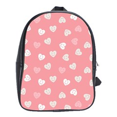 Cute Pink And White Hearts School Bag (large) by SpinnyChairDesigns