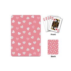 Cute Pink And White Hearts Playing Cards Single Design (mini) by SpinnyChairDesigns