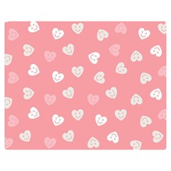 Cute Pink And White Hearts Double Sided Flano Blanket (medium)  by SpinnyChairDesigns