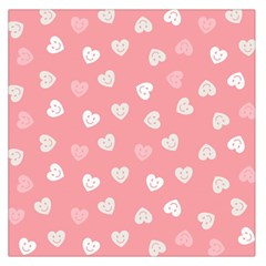 Cute Pink And White Hearts Large Satin Scarf (square) by SpinnyChairDesigns