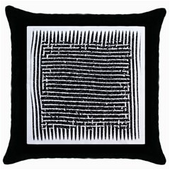 Black And White Abstract Grunge Stripes Throw Pillow Case (black) by SpinnyChairDesigns