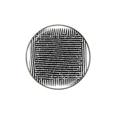 Black And White Abstract Grunge Stripes Hat Clip Ball Marker by SpinnyChairDesigns