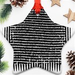 Black and White Abstract Grunge Stripes Star Ornament (Two Sides) Back