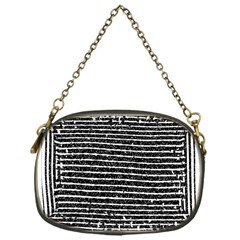 Black And White Abstract Grunge Stripes Chain Purse (one Side) by SpinnyChairDesigns