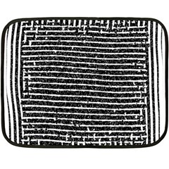 Black And White Abstract Grunge Stripes Fleece Blanket (mini) by SpinnyChairDesigns