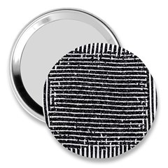 Black And White Abstract Grunge Stripes 3  Handbag Mirrors by SpinnyChairDesigns