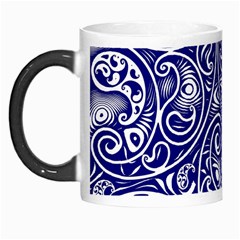 Blue White Paisley Intricate Swirls Morph Mugs by SpinnyChairDesigns