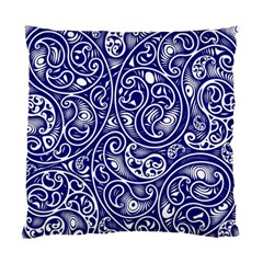 Blue White Paisley Intricate Swirls Standard Cushion Case (two Sides) by SpinnyChairDesigns