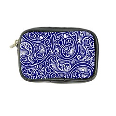 Blue White Paisley Intricate Swirls Coin Purse by SpinnyChairDesigns