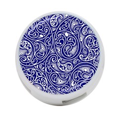 Blue White Paisley Intricate Swirls 4-port Usb Hub (one Side) by SpinnyChairDesigns