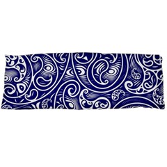 Blue White Paisley Intricate Swirls Body Pillow Case (dakimakura) by SpinnyChairDesigns