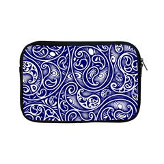 Blue White Paisley Intricate Swirls Apple Ipad Mini Zipper Cases by SpinnyChairDesigns