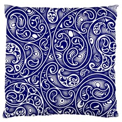 Blue White Paisley Intricate Swirls Standard Flano Cushion Case (one Side) by SpinnyChairDesigns