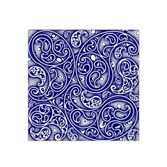 Blue White Paisley Intricate Swirls Satin Bandana Scarf by SpinnyChairDesigns