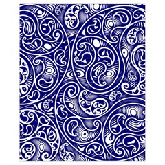 Blue White Paisley Intricate Swirls Drawstring Bag (small) by SpinnyChairDesigns