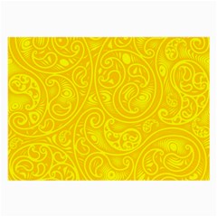 Bright Yellow Gold Paisley Pattern Large Glasses Cloth by SpinnyChairDesigns