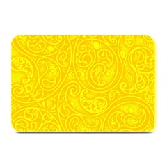 Bright Yellow Gold Paisley Pattern Plate Mats by SpinnyChairDesigns