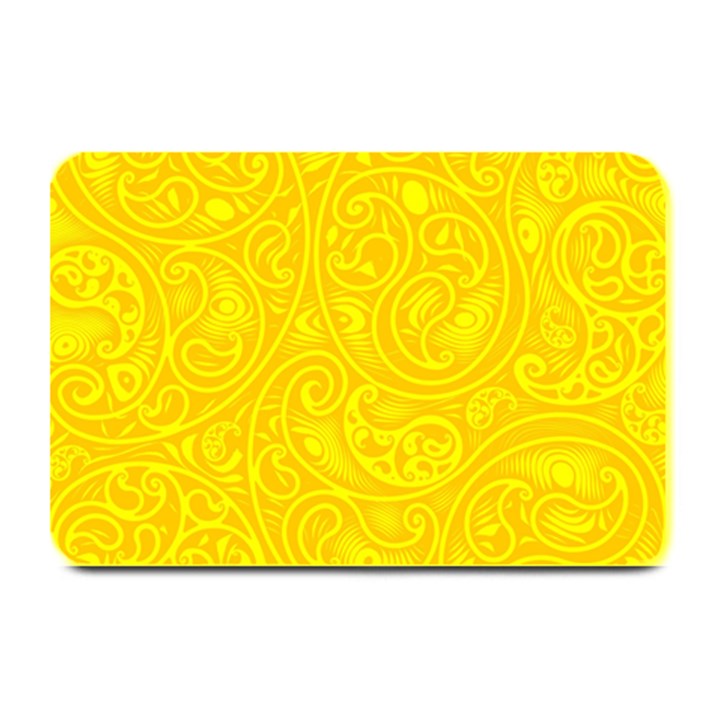 Bright Yellow Gold Paisley Pattern Plate Mats