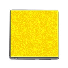 Bright Yellow Gold Paisley Pattern Memory Card Reader (square 5 Slot) by SpinnyChairDesigns