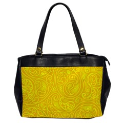 Bright Yellow Gold Paisley Pattern Oversize Office Handbag by SpinnyChairDesigns