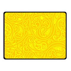 Bright Yellow Gold Paisley Pattern Fleece Blanket (small) by SpinnyChairDesigns